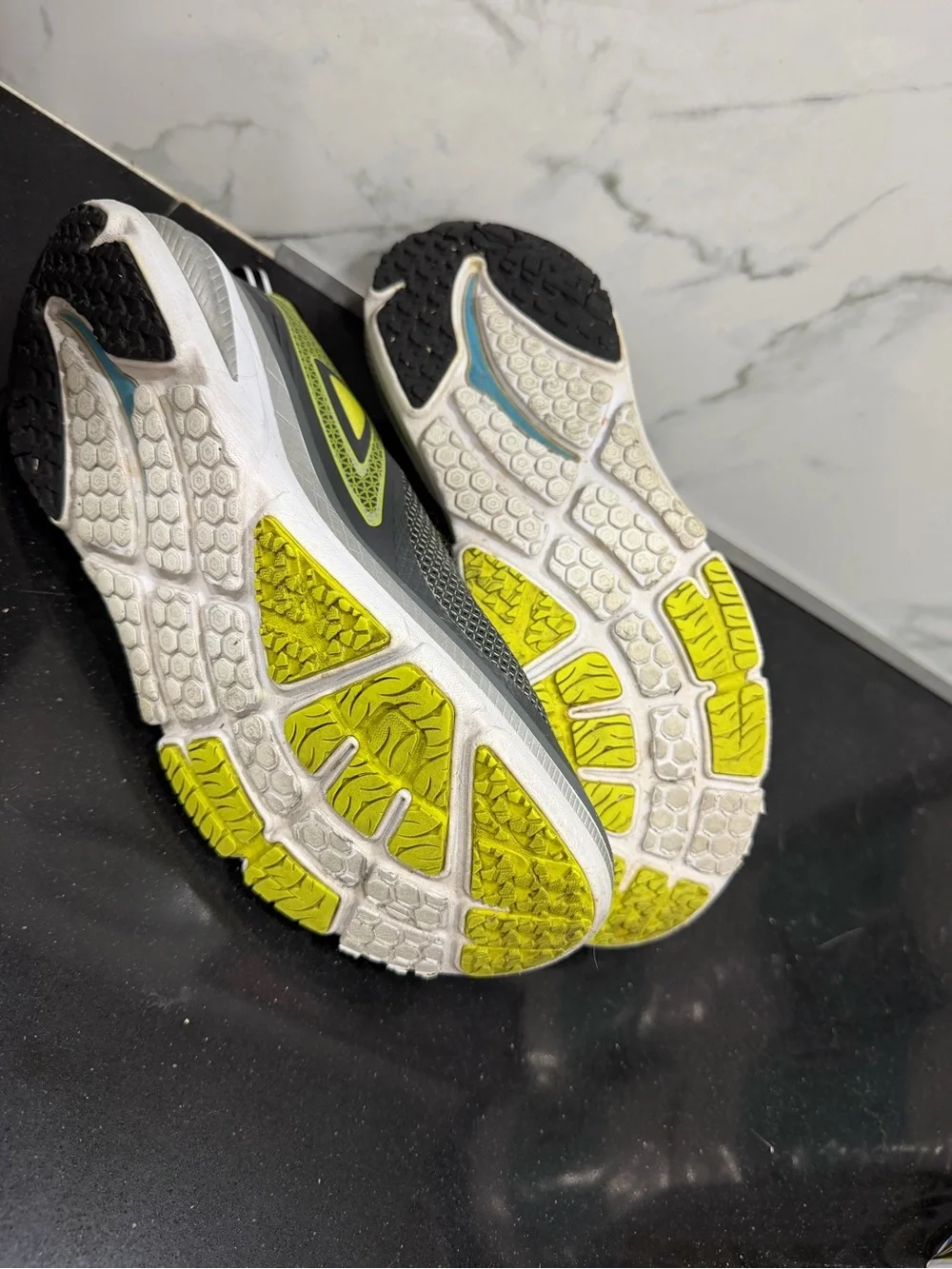Hoka one one Men's Gray and Lime Athletic Running Shoes